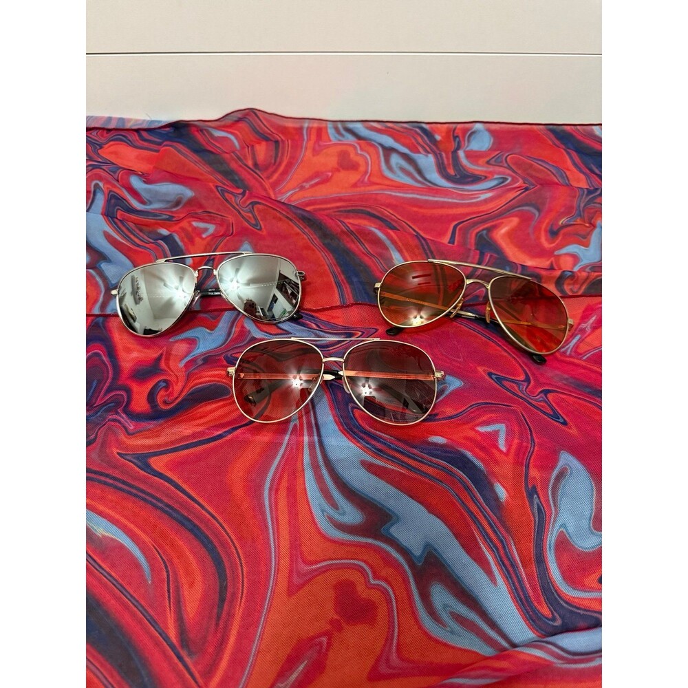 Vintage Y2K Aviator Sunglasses Bundle 3-Piece Set Retro Sporty